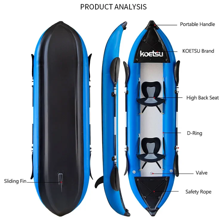 KOETSU 1-2 Persons Inflatable  - огляд і ціна Fishing Boat Paddle